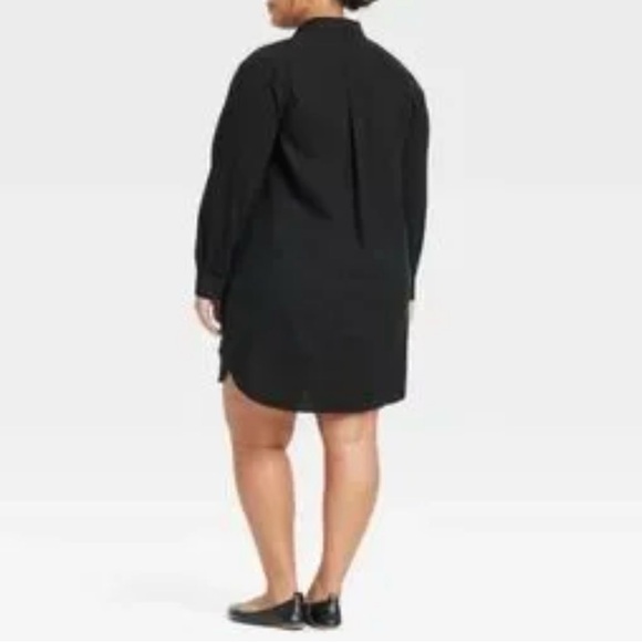 Universal Thread Black Relaxed Shirt Dress Button Up front Comfortable NWT 3X - Picture 9 of 9